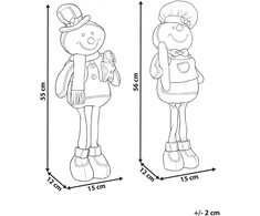 Beliani 2 kalėdinių dekoracijų rinkinys EIKEREN Meduolinis žmogeliukas 55 cm rudo