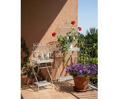Beliani 2 lentynų sodo stelažų rinkinys SICILY, 43/37 cm, 122/90 cm, metalas, pilkas