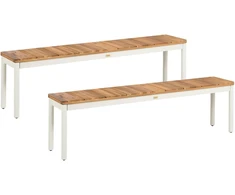 Beliani 2 sodo suolelių komplektas GIOVINAZZO, 163 cm, akacijos mediena, rudas