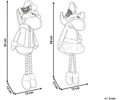 Beliani 2 šventinių dekoracijų rinkinys GEITSJOEN Elnias 55/58 cm, spalvotas