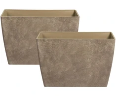 Beliani 2 vazonų rinkinys „SILENEV“, 59 cm, rudas