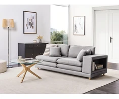 Beliani 2-vietė sofa HEDEN, pilka, su pagalve