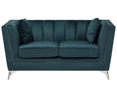 Beliani 2 vietų sofa GAULA, veliūras, žydra