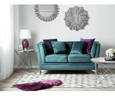 Beliani 2 vietų sofa GAULA, veliūras, žydra