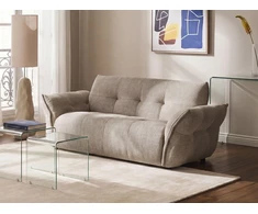 Beliani 2 vietų sofa HALBA smėlio pilkos spalvos