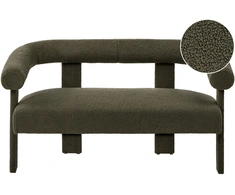 Beliani 2 vietų sofa ILBRO bouclé audinio, tamsiai žalia