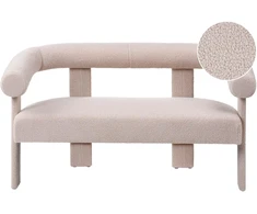 Beliani 2 vietų sofa ILBRO Boucle šviesiai smėlio spalvos