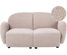 Beliani 2 vietų sofa JULE Bouclé, smėlio spalvos