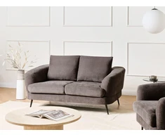 Beliani 2 vietų sofa KJAER, šenilas, smėlio ir pilkos spalvos