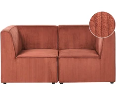 Beliani 2 vietų sofa LEMVIG aukso rudos spalvos velvetas