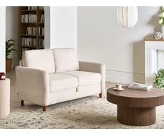 Beliani 2 vietų sofa MARE Boucle smėlio spalvos
