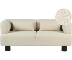 Beliani 2 vietų sofa MOVIK Boucle, kreminės spalvos