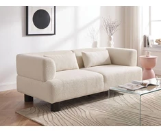 Beliani 2 vietų sofa MOVIK Boucle, kreminės spalvos