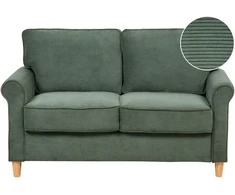 Beliani 2 vietų sofa RONNEBY, kordas, tamsiai žalia