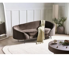 Beliani 2 vietų sofa SAVAR, veliūras, tamsiai ruda