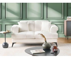 Beliani 2 vietų sofa SKIVE Boucle balta
