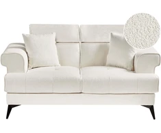 Beliani 2 vietų sofa SKIVE Boucle balta