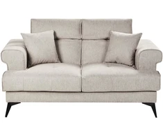 Beliani 2 vietų sofa SKIVE smėlio spalvos ir pilkos spalvos
