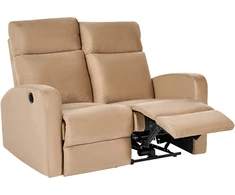Beliani 2 vietų sofa su elektrine atsipalaidavimo funkcija VERDAL, veliūras, šviesiai ruda