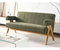 Beliani 2 vietų sofa TAMRE Boucle žalia / šviesiai ruda