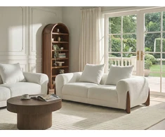 Beliani 2 vietų sofa VINLIDEN iš Boucle audinio, balta
