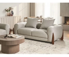 Beliani 2 vietų sofa VINLIDEN, smėlio ir pilkos spalvos