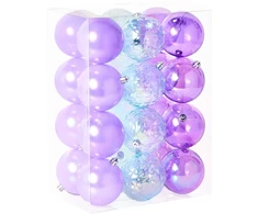Beliani 24 kalėdinių žaisliukų rinkinys ASNEN violetinis