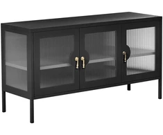 Beliani 3 durų spintelė GLEORA, metalinė, juoda