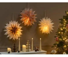Beliani 3 LED kabančių dekoracijų rinkinys FORSAN Žvaigždė 41 cm Spalvingas