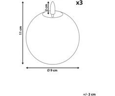 Beliani 3 LED žvakių rinkinys AMBROSIA 11 cm auksinis