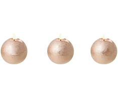 Beliani 3 LED žvakių rinkinys AMBROSIA 11 cm auksinis