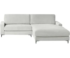 Beliani 3-vietė kampinė sofa MALOY, šenilinis audinys, šviesiai pilka, kairinė