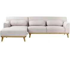 Beliani 3-vietė kampinė sofa SIMOS šviesiai pilka dešininė