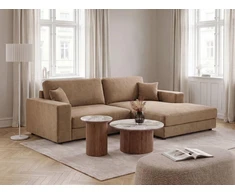 Beliani 3 vietų kampinė sofa LOFOTEN ruda, kairinė