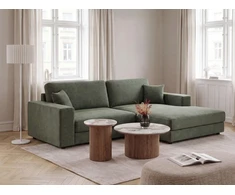 Beliani 3 vietų kampinė sofa LOFOTEN žalia, kairinė