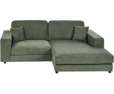 Beliani 3 vietų kampinė sofa LOFOTEN žalia, kairinė