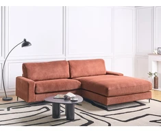 Beliani 3 vietų kampinė sofa MALOY raudona, kairinė