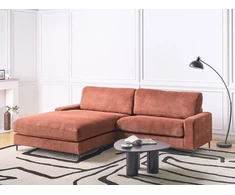 Beliani 3 vietų kampinė sofa MALOY, raudona, dešininė