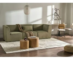 Beliani 3 vietų modulinė sofa LEMVIG, žalias velvetas