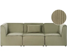 Beliani 3 vietų modulinė sofa LEMVIG, žalias velvetas