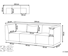 Beliani 3 vietų modulinė sofa LEMVIG, žalias velvetas
