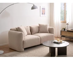 Beliani 3 vietų sofa EKENES Boucle smėlio spalvos