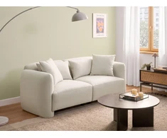 Beliani 3 vietų sofa EKENES, kreminė balta