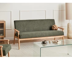 Beliani 3 vietų sofa ESRUM šviesiai ruda/žalia