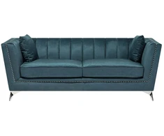 Beliani 3 vietų sofa GAULA, veliūrinė, žydra