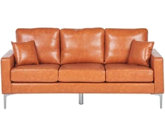 Beliani 3 vietų sofa GAVLE dirbtinė oda auksinė ruda