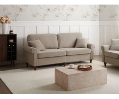 Beliani 3 vietų sofa „GINNERUP“, smėlio ir pilkšvai rudos spalvos