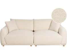 Beliani 3 vietų sofa JUBEK Boucle kreminės baltos spalvos