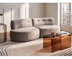Beliani 3 vietų sofa LAERDAL Veliūrinė Smėlio pilka