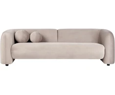 Beliani 3 vietų sofa LEIREN, veliūras, smėlio pilkumo spalvos